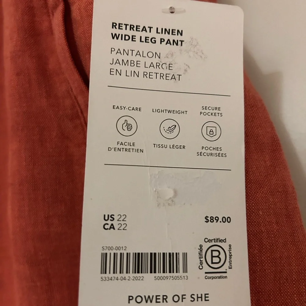Athleta Rust Wide Leg Pants